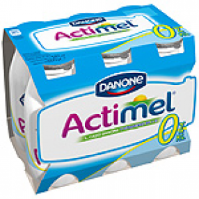 DANONE ACTIMEL 0% yogur liquido natural pack 6